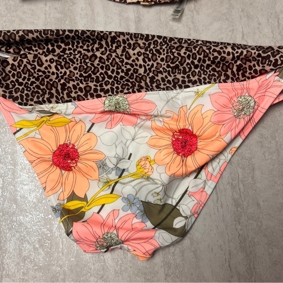 Victoria's Secret Forever Sexy bikini floral leopard animal print large - Picture 3 of 16